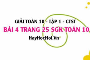 Giải bài 4 trang 25 Toán 10 tập 1 SGK Chân trời sáng tạo